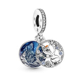 Santa Claus Moon Charm S925 Snow Globe Angel Bracelet Necklace DIY Jewelry