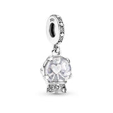 Santa Claus Moon Charm S925 Snow Globe Angel Bracelet Necklace DIY Jewelry