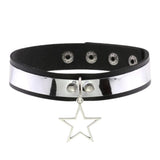 Sexy Goth Choker Necklace Punk Rock Metal PU Women Men Gothic Accessories
