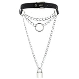 Sexy Goth Choker Necklace Punk Rock Metal PU Women Men Gothic Accessories