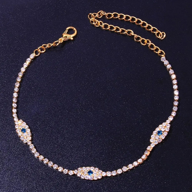 Demon's Eye Rhinestone Anklet Jewelry
