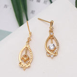 Silver Zircon Stud Earrings Women Jewelry Party Gift