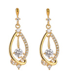 Silver Zircon Stud Earrings Women Jewelry Party Gift