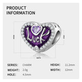 Heart Shape Purple Crystal Beads for Charms Bracelet DIY Jewelry Making