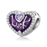 Heart Shape Purple Crystal Beads for Charms Bracelet DIY Jewelry Making