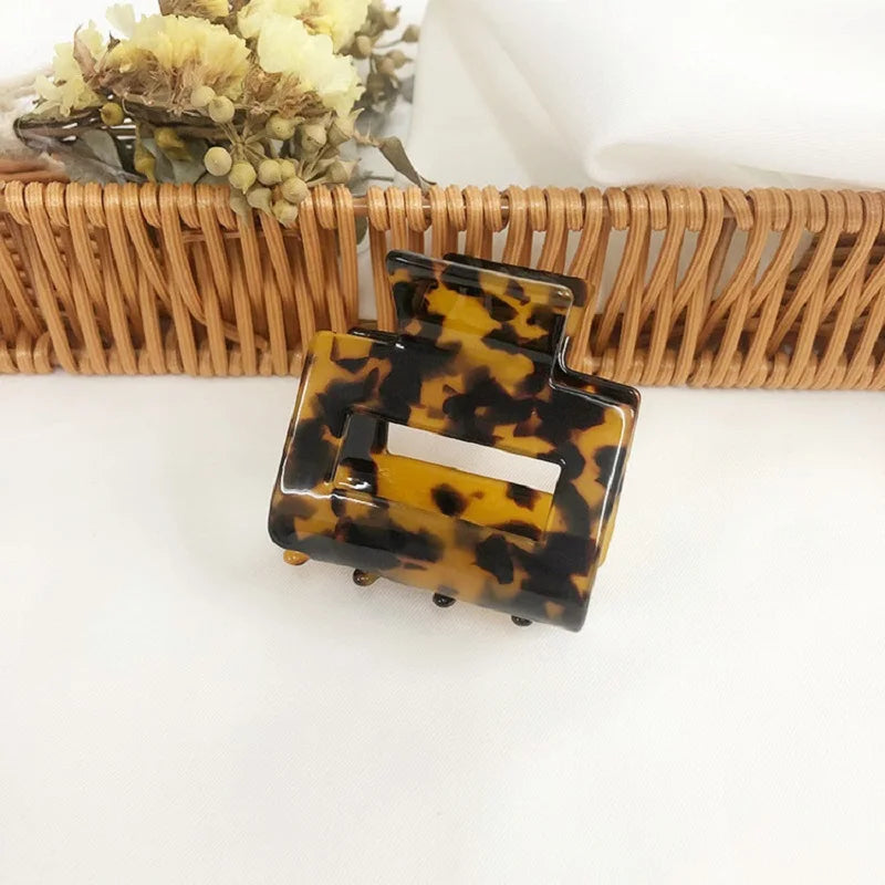 Colorful Tortoise Square Hair Clip Claws for Women Girls