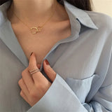 Geometric Circular Necklace for Women Clavicle Chain Necklace