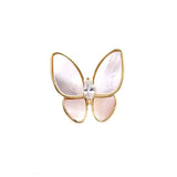 Shell Anti-glare Butterfly Brooch with Zirconia Jewelry