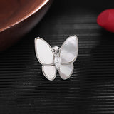Shell Anti-glare Butterfly Brooch with Zirconia Jewelry