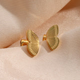 Small Butterfly Stud Earrings Stainless Steel Hypoallergenic Silver