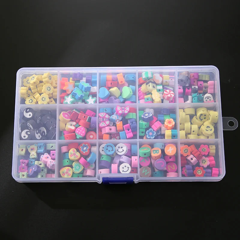 10mm Smile Flower Clay Beads Kit for Jewelry Making