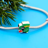 Cartoon Green Enamel Beads Charms for Jewelry Making