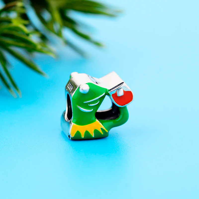 Cartoon Green Enamel Beads Charms for Jewelry Making