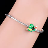 Cartoon Green Enamel Beads Charms for Jewelry Making