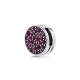 Spring Reflexions Pink Pave Clip Fits Snake Chain Bracelets & Bangle