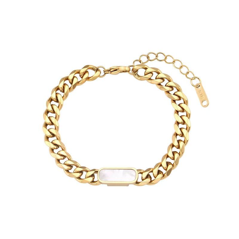 Stainless Steel Waterwave Punk Chain Bracelet Necklace for Women & Men