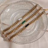 Stainless Steel Waterwave Punk Chain Bracelet Necklace for Women & Men