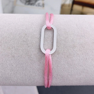 Adjustable Stainless Steel Multicolor Ribbon Bracelet