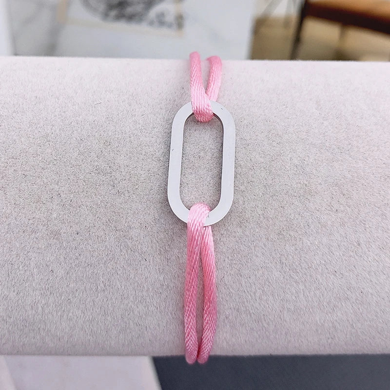 Adjustable Stainless Steel Multicolor Ribbon Bracelet