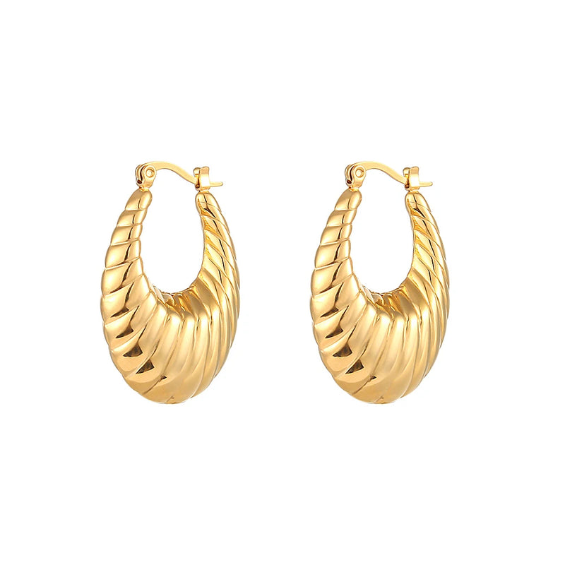 18K PVD Stainless Steel Statement Earrings for Girls