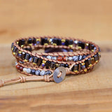 Vintage Striped Agate Shape Charm Bracelet - Unique Jewelry