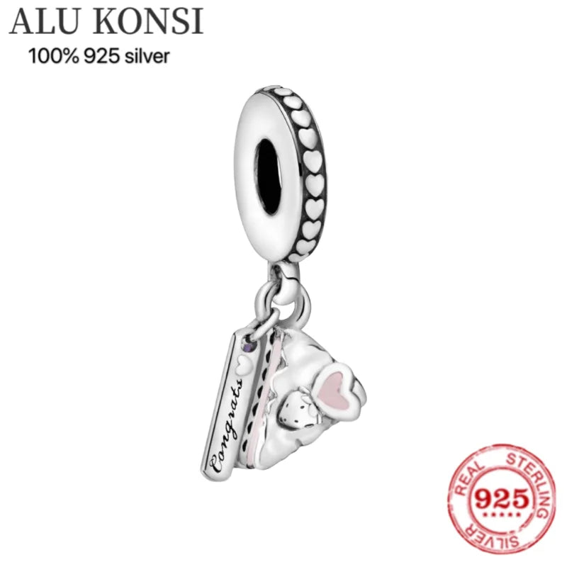925 Silver Seahorse Heart Lock Charm for Bracelets
