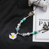Daisy Enamel Butterfly Necklace Hip Hop Rap Men Women Sweater