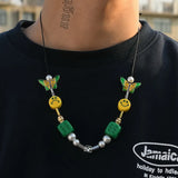 Daisy Enamel Butterfly Necklace Hip Hop Rap Men Women Sweater