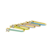 5A CZ Pastel Enamel U-Shaped Huggie Hoops Earring