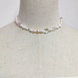 Crystal Freshwater Pearl Short Necklace for Summer Party