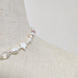 Crystal Freshwater Pearl Short Necklace for Summer Party