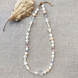 Crystal Freshwater Pearl Short Necklace for Summer Party