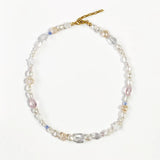 Crystal Freshwater Pearl Short Necklace for Summer Party