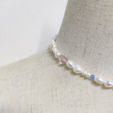 Crystal Freshwater Pearl Short Necklace for Summer Party