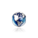 925 Silver Globe Clip Charm for Europe Bracelet Jewelry Making