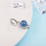 925 Silver Globe Dangle Charms for Bracelet DIY Beads Jewelry Making