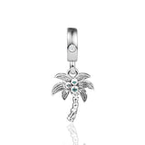 Summer Palm Tree & Coconuts Dangle Charms for Europe Bracelet