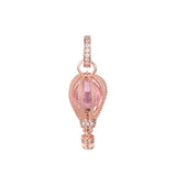 925 Silver Pink Hot Air Balloon Charm for Bracelets
