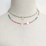 Summer Crystal Beaded Necklace Women Light Green Beads