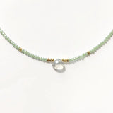 Summer Crystal Beaded Necklace Women Light Green Beads
