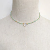 Summer Crystal Beaded Necklace Women Light Green Beads