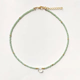 Summer Crystal Beaded Necklace Women Light Green Beads
