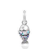 Europe Bracelet Scaled Fish Dangle Charms 925 Sterling Silver Beads