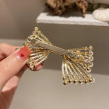 Summer Rhinestone Pearl Bow Hairgrips Wedding Hairpins