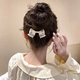 Summer Rhinestone Pearl Bow Hairgrips Wedding Hairpins