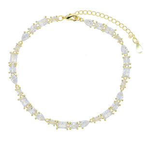 Summer Geometric Heart Round Square Marquise Oval Link Chain Anklet