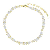 Summer Geometric Heart Round Square Marquise Oval Link Chain Anklet
