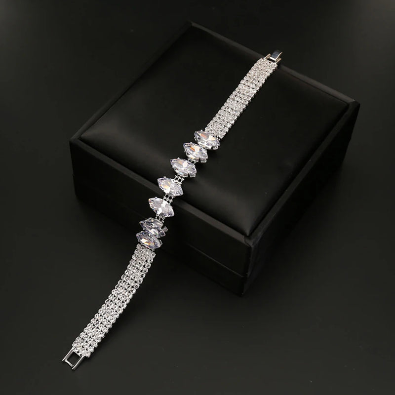 TKJ Full Rhinestone Zircon Bracelet Women Bridal Bracelet