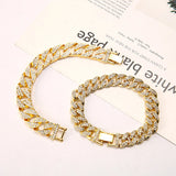TKJ Hip Hop Cuban Bracelet Anti-Radiation Street Style Full Diamond