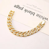 TKJ Hip Hop Cuban Bracelet Anti-Radiation Street Style Full Diamond